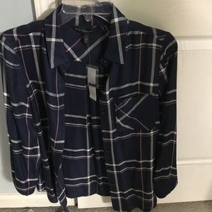 WHBM plaid Button down top